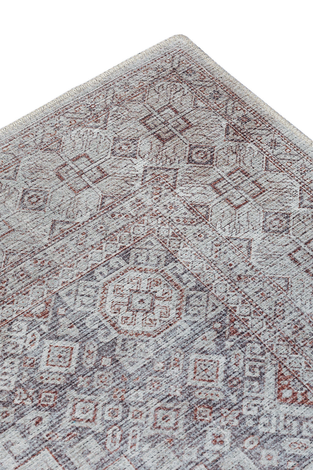 Grey bordered vintage style runner