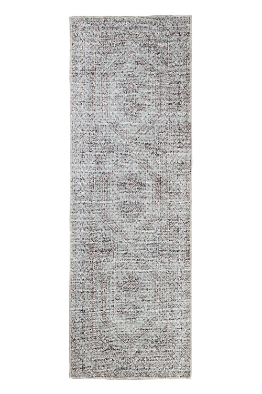 Grey bordered vintage style runner