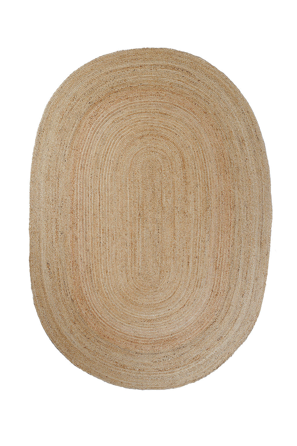 Brown oval jute rug