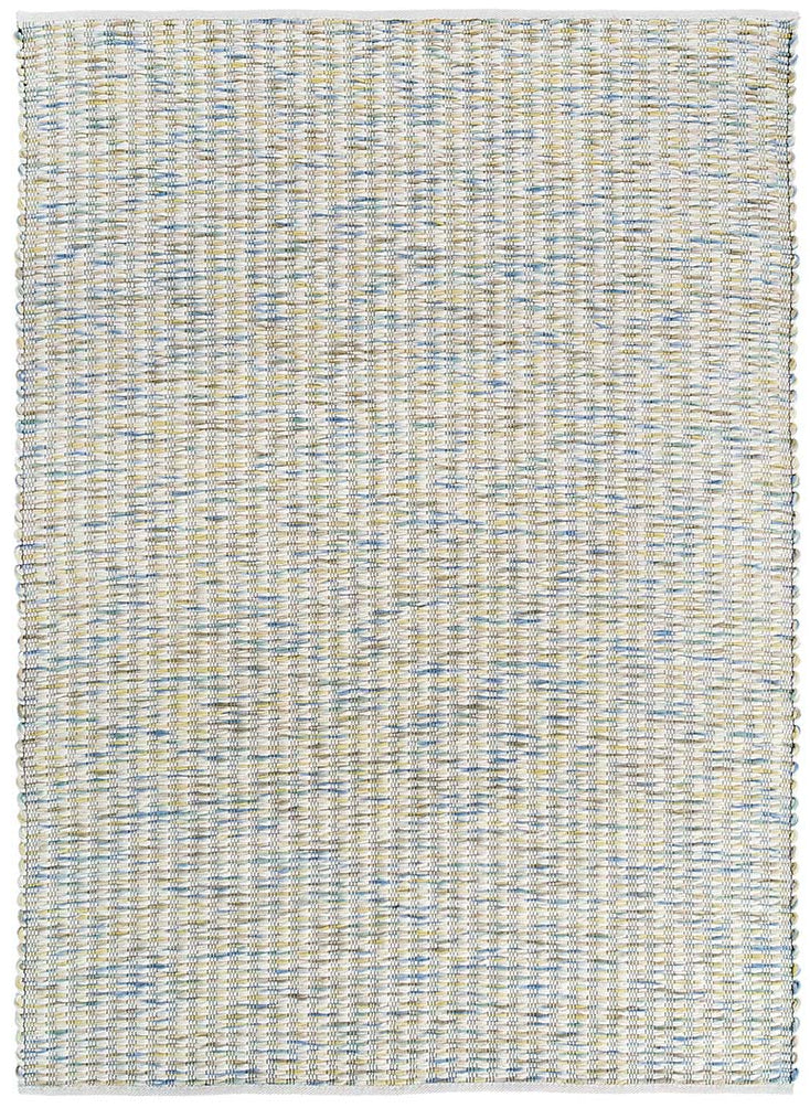 cream, blue, yellow and green textured area rug