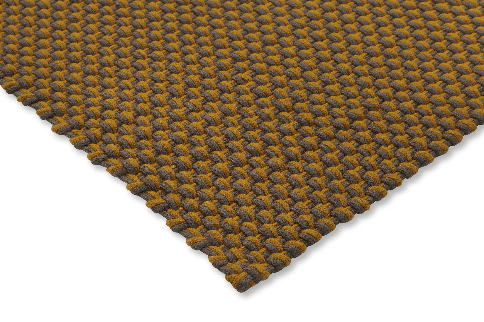 weather resistant yellow and taupe modern indoor outdoor polyethylene sustainable rug
