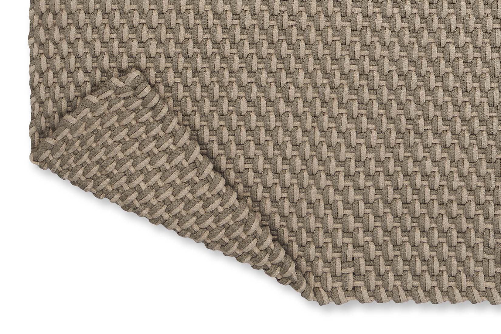 eco-conscious taupe and beige modern indoor outdoor polyethylene water resistant luxury rug