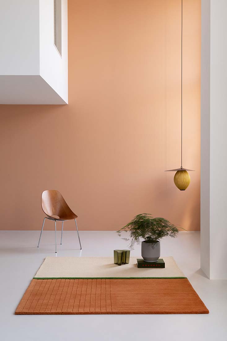 abstract rug in beige