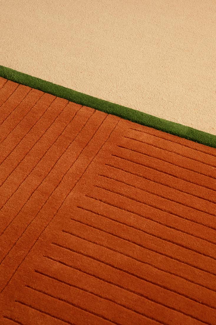 abstract rug in beige