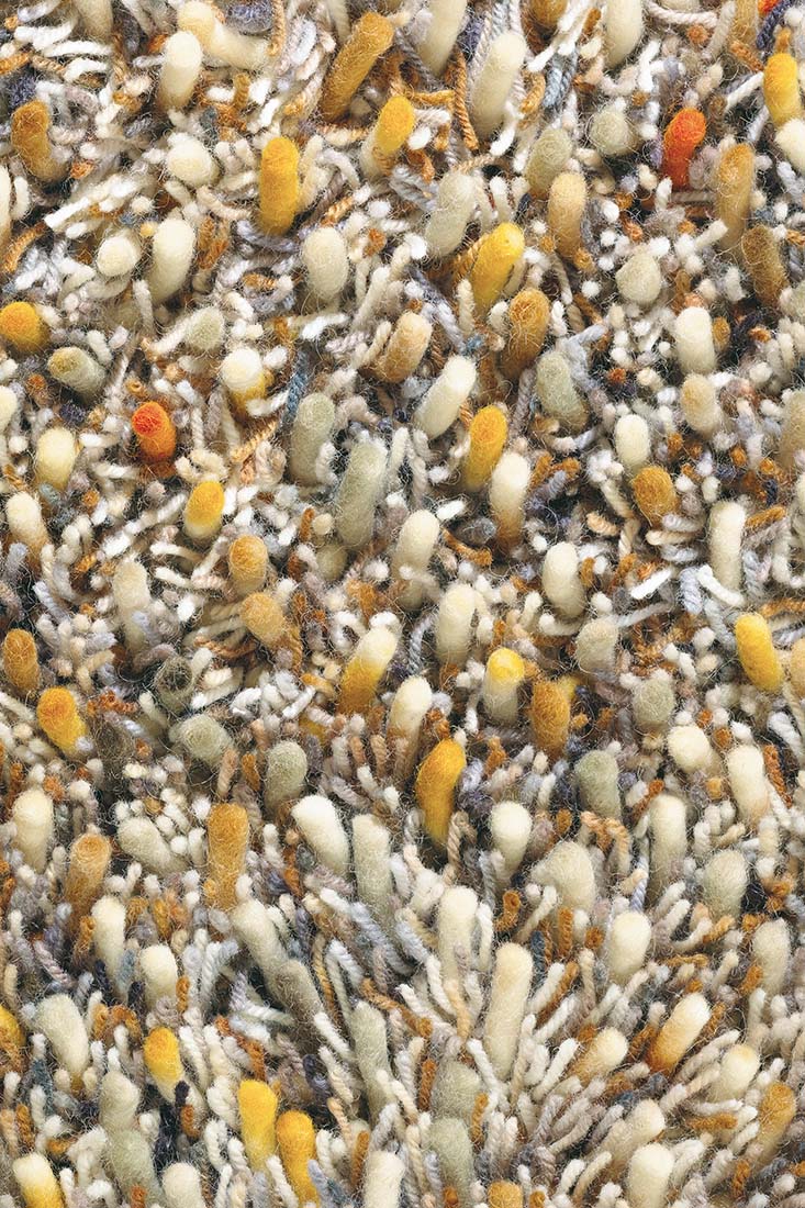 brink and campman brown and beige shagpile wool rug