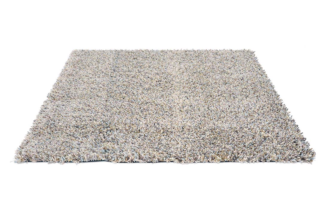 grey and duck egg blue shagpile area rug