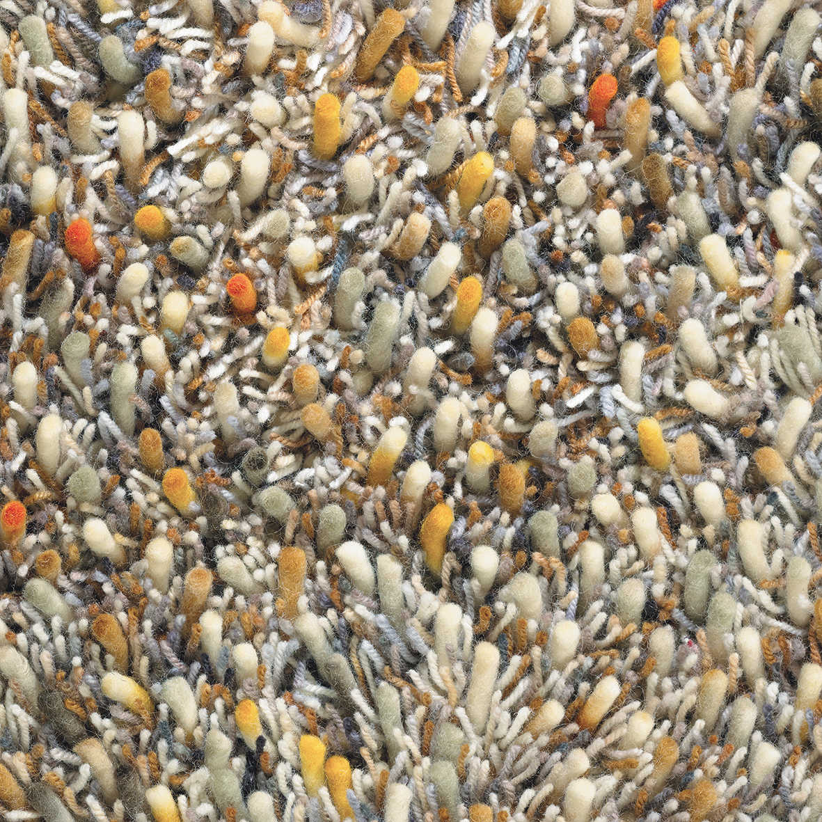 brink and campman brown and beige shagpile wool rug