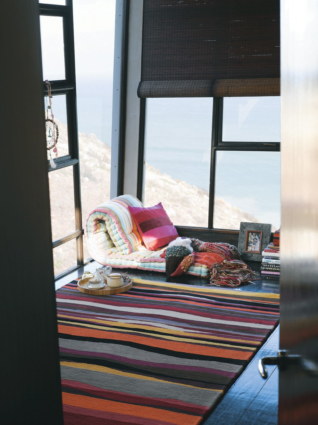 brink and campman wool rug with a multicolour abstract stripe pattern