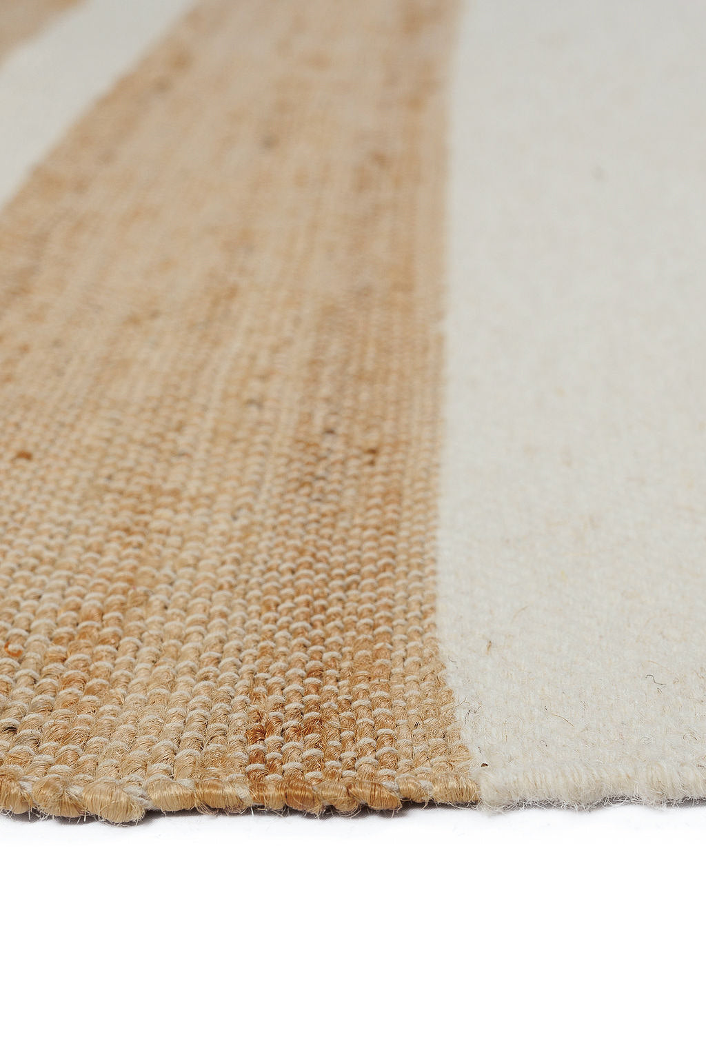 jute runner rug with white stripes