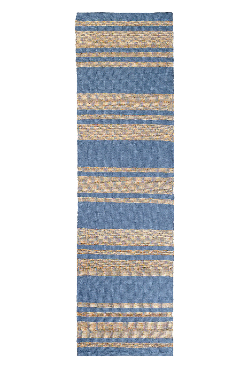jute runner rug with blue stripes