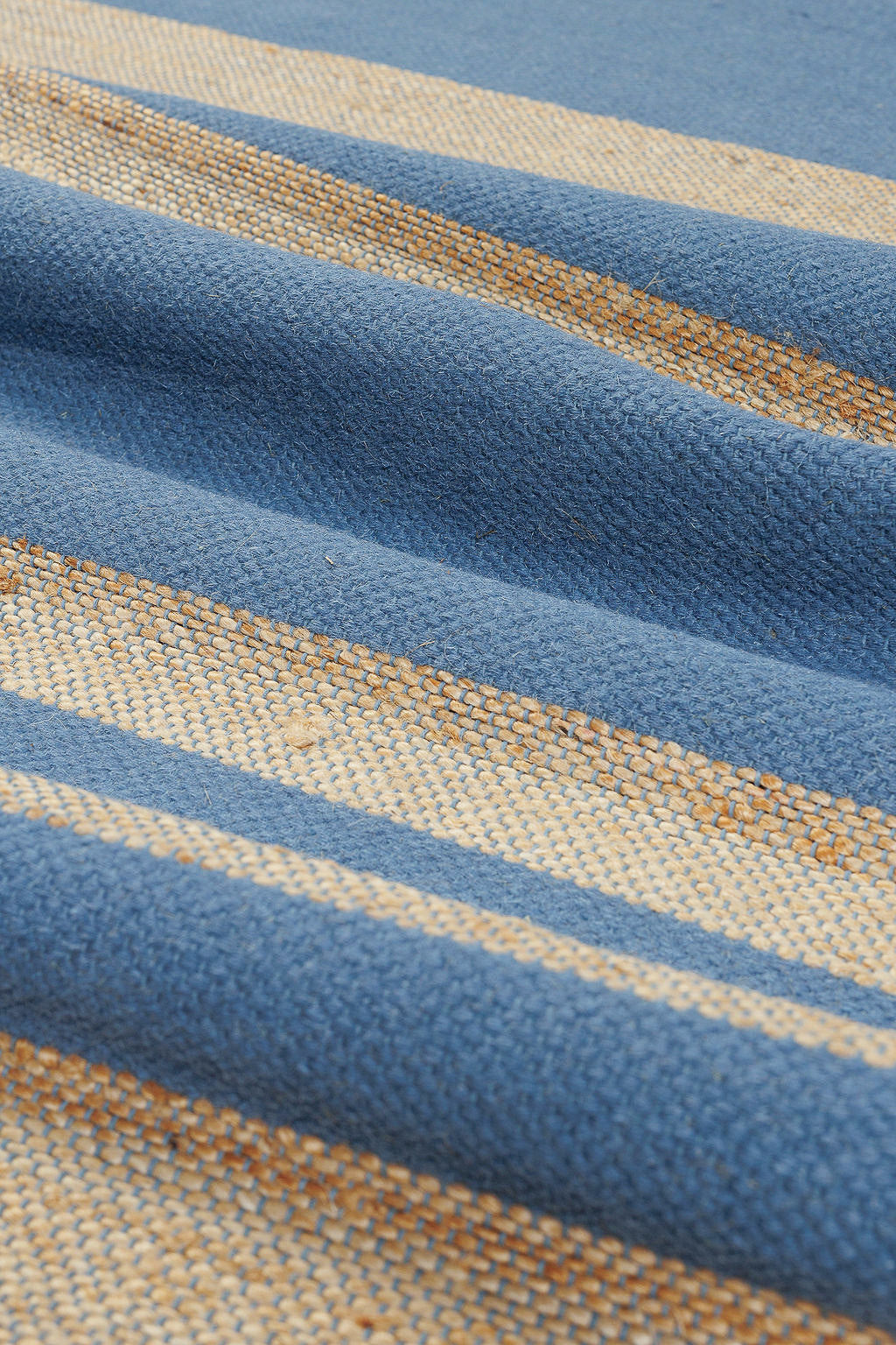 jute runner rug with blue stripes