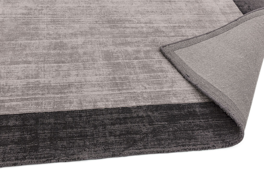 Blade Border Square Rug BB04 Charcoal Silver