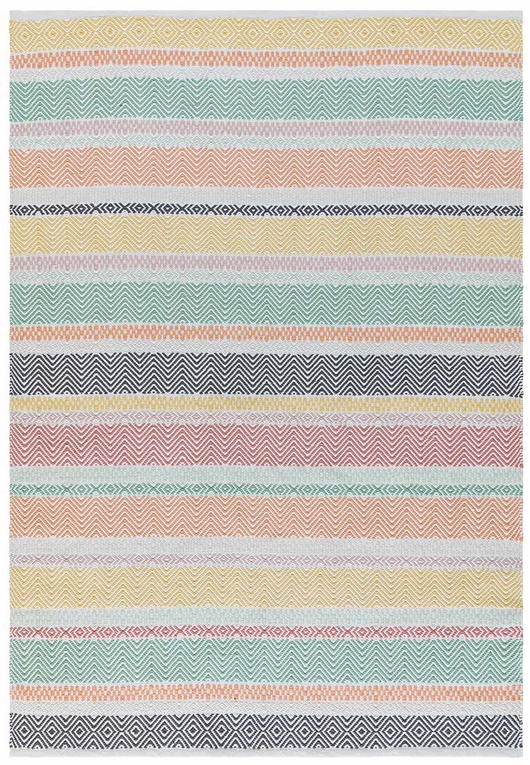 multicolour indoor/outdoor rug with stripe pattern