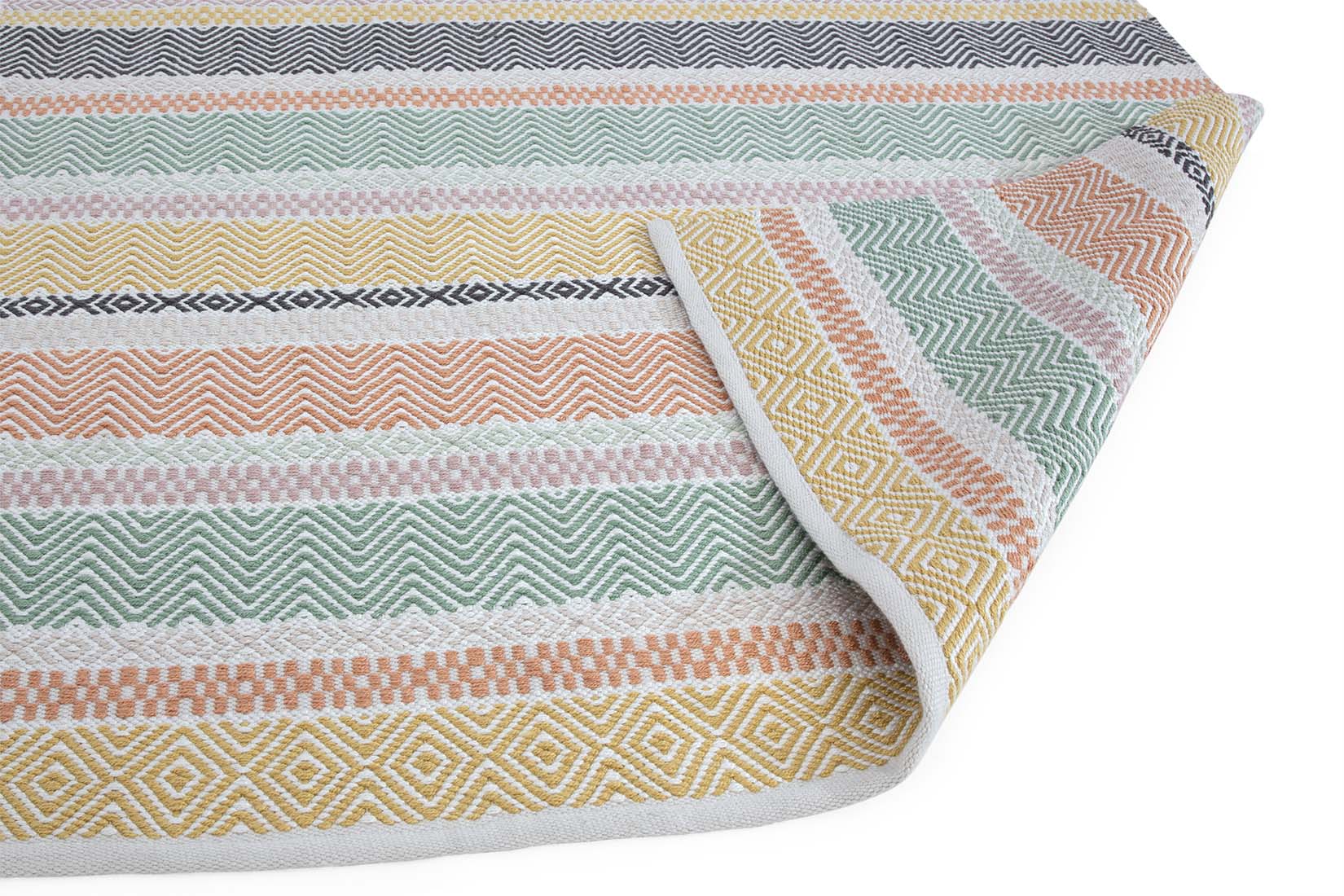 multicolour indoor/outdoor rug with stripe pattern