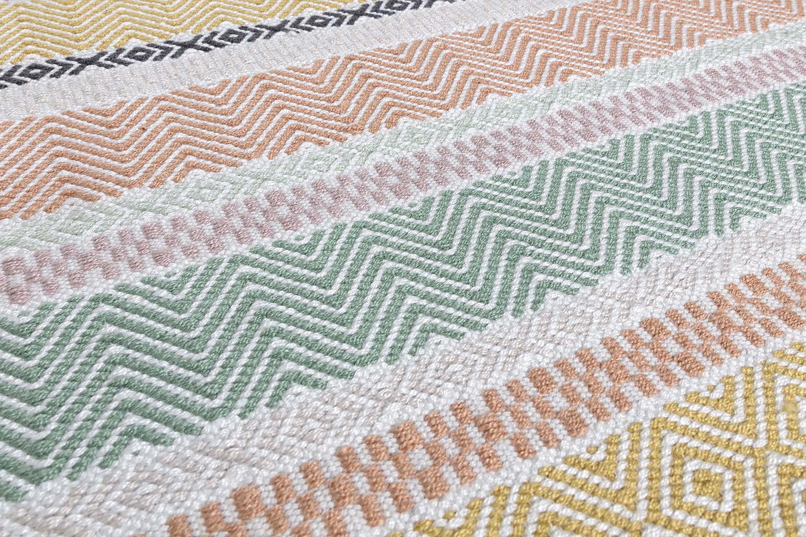 multicolour indoor/outdoor rug with stripe pattern
