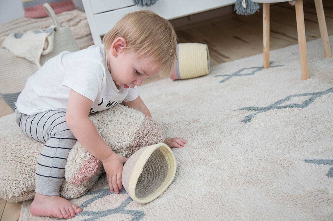 Cotton Blue Moroccan rug