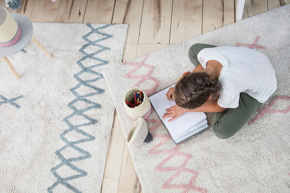 Cotton Beige Moroccan rug