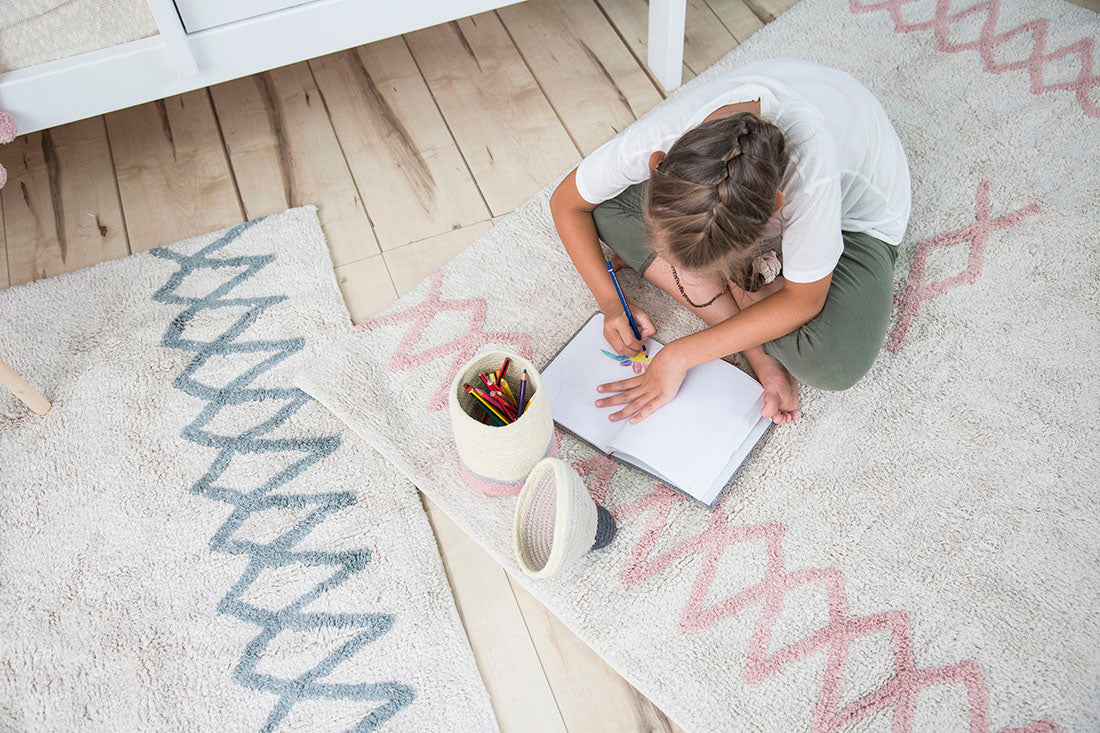 Cotton Blue Moroccan rug