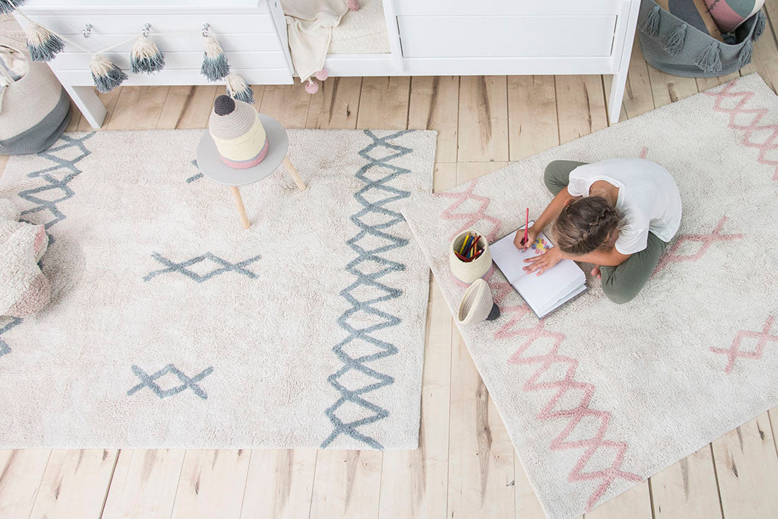 Cotton Blue Moroccan rug