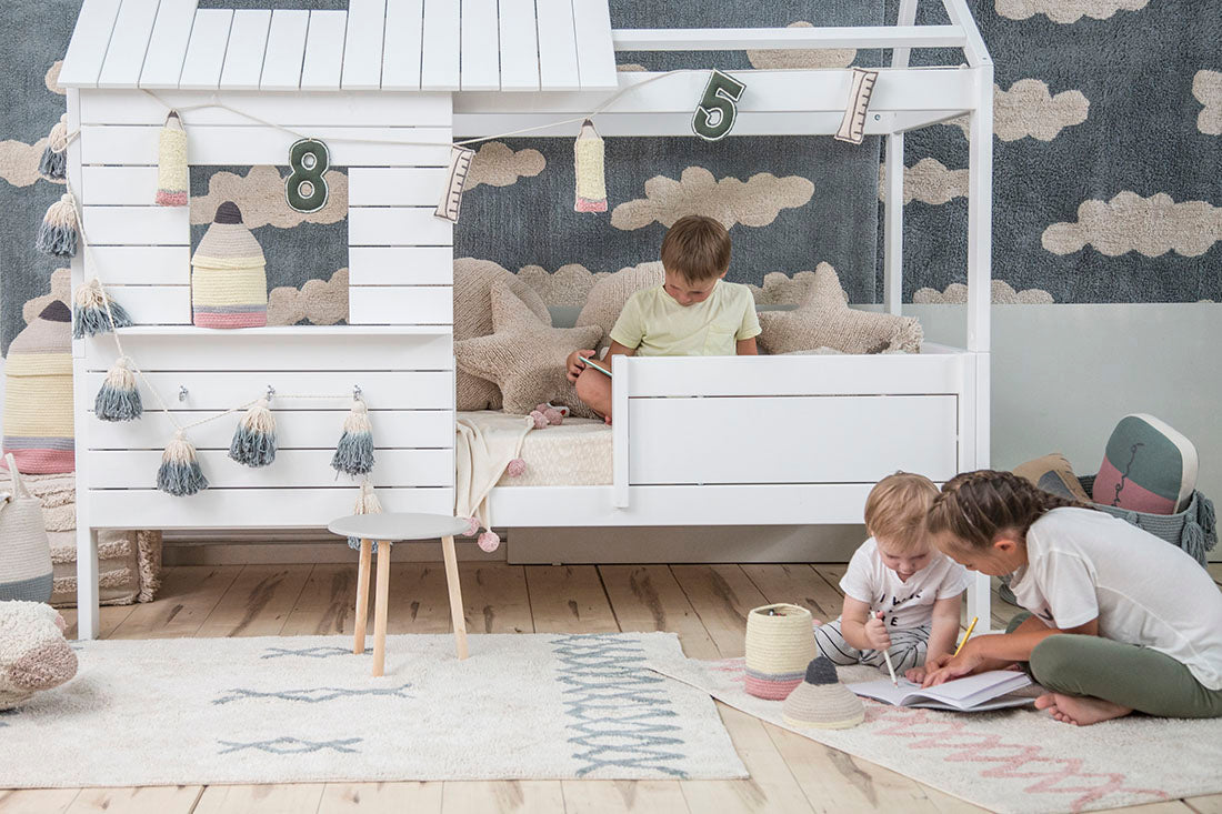 Cotton Blue Moroccan rug