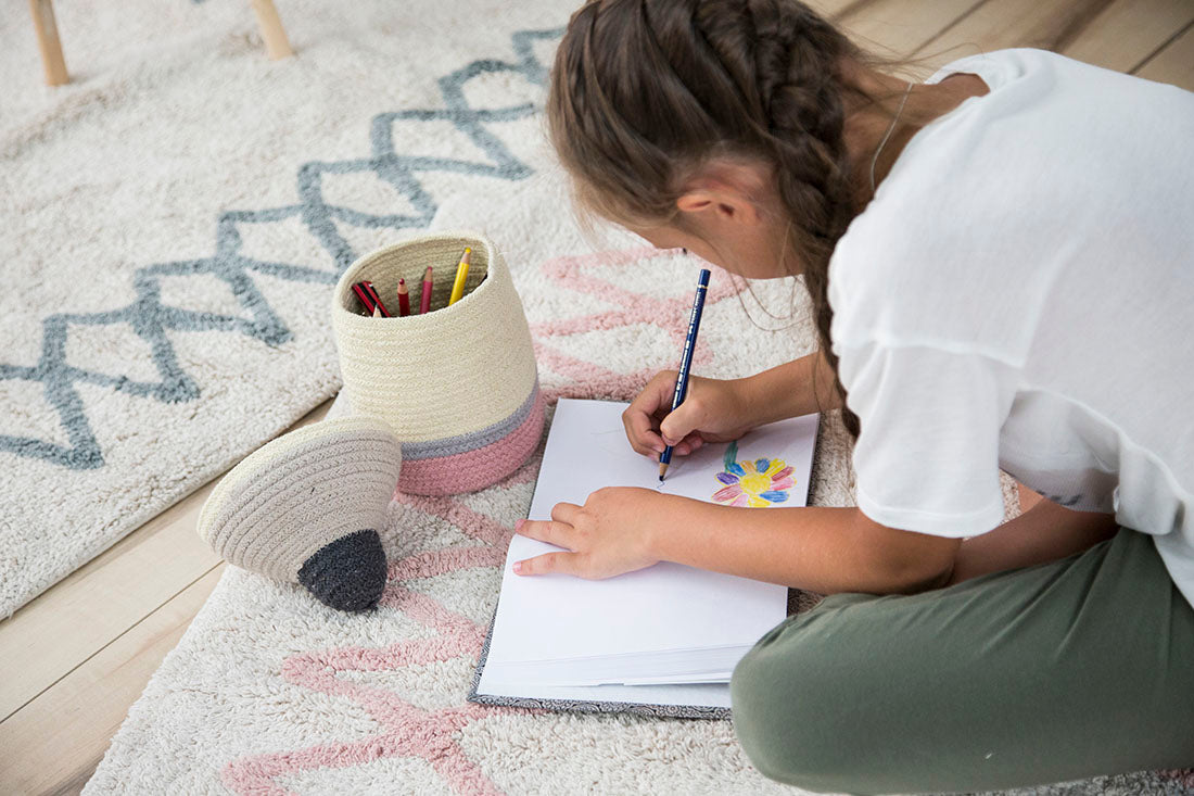 Cotton Beige Moroccan rug