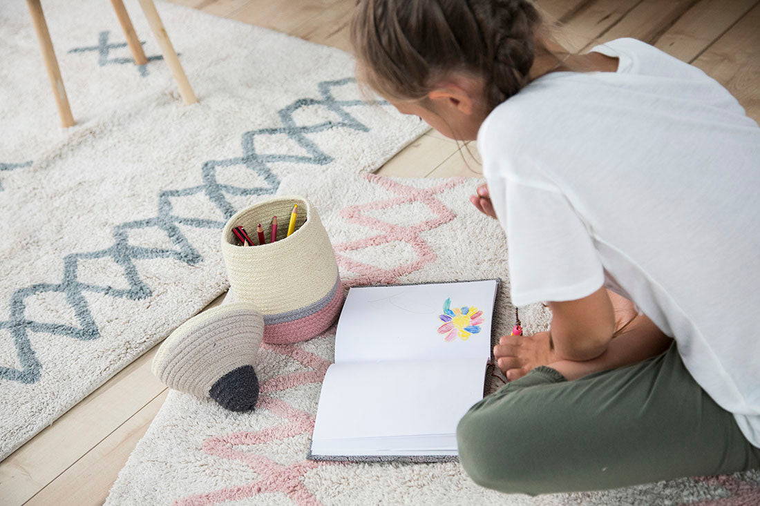 Cotton Beige Moroccan rug