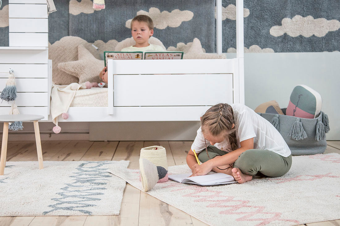 Cotton Beige Moroccan rug