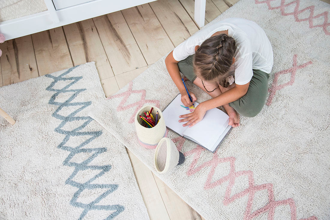 Cotton Beige Moroccan rug