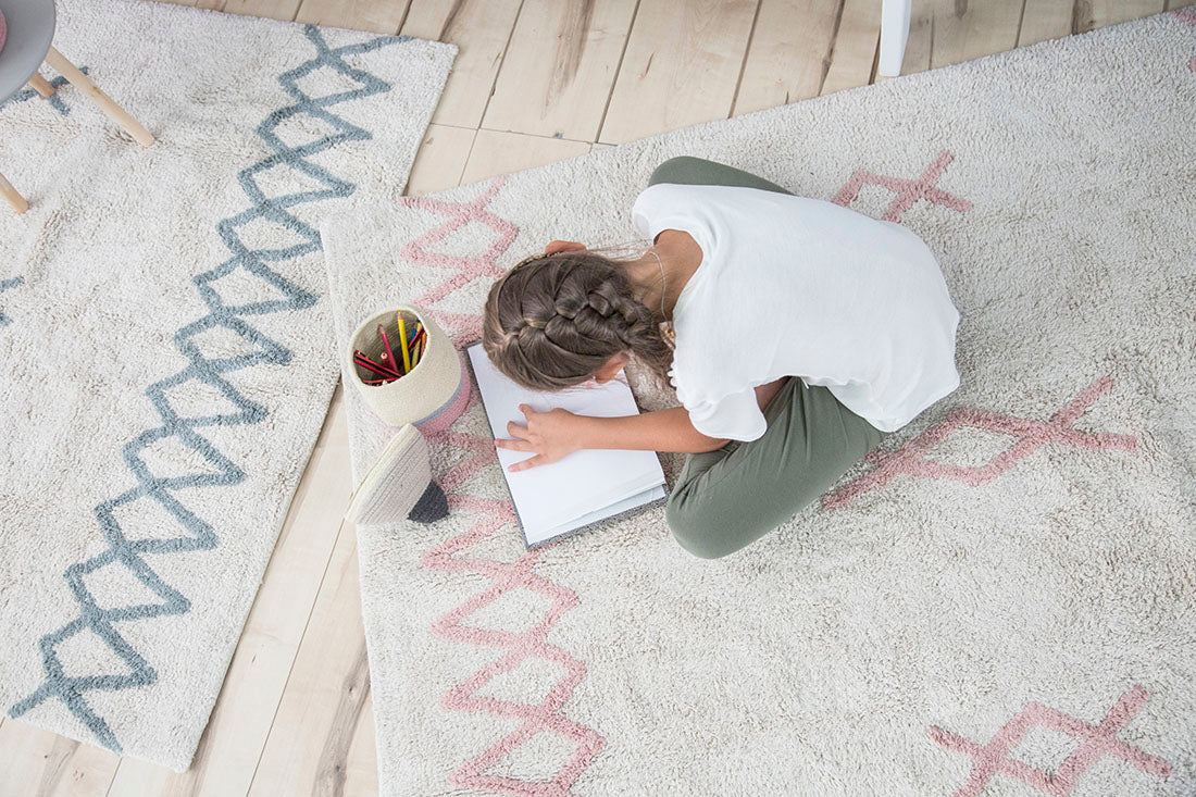 Cotton Beige Moroccan rug