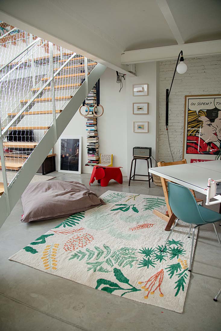 Floral Multicoloured Cotton Rug