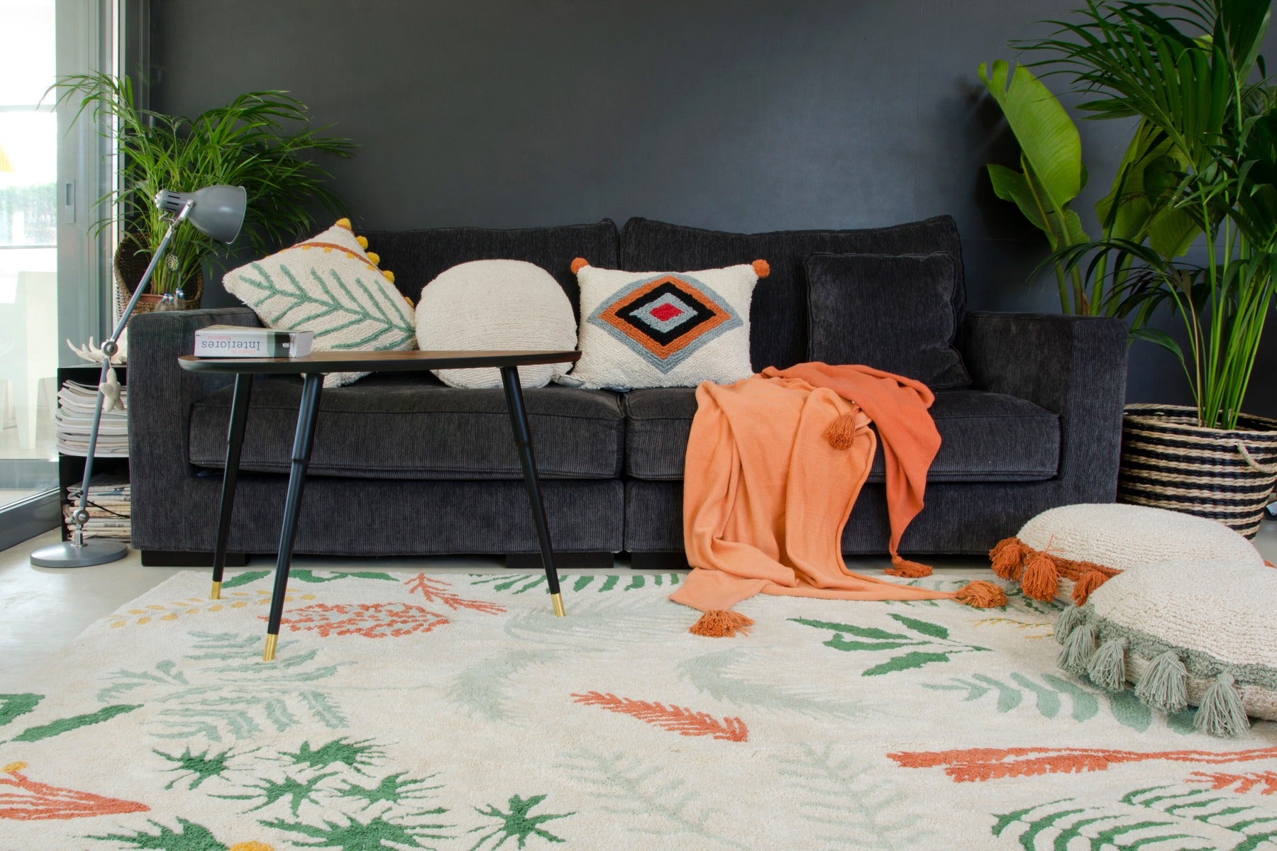 Floral Multicoloured Cotton Rug