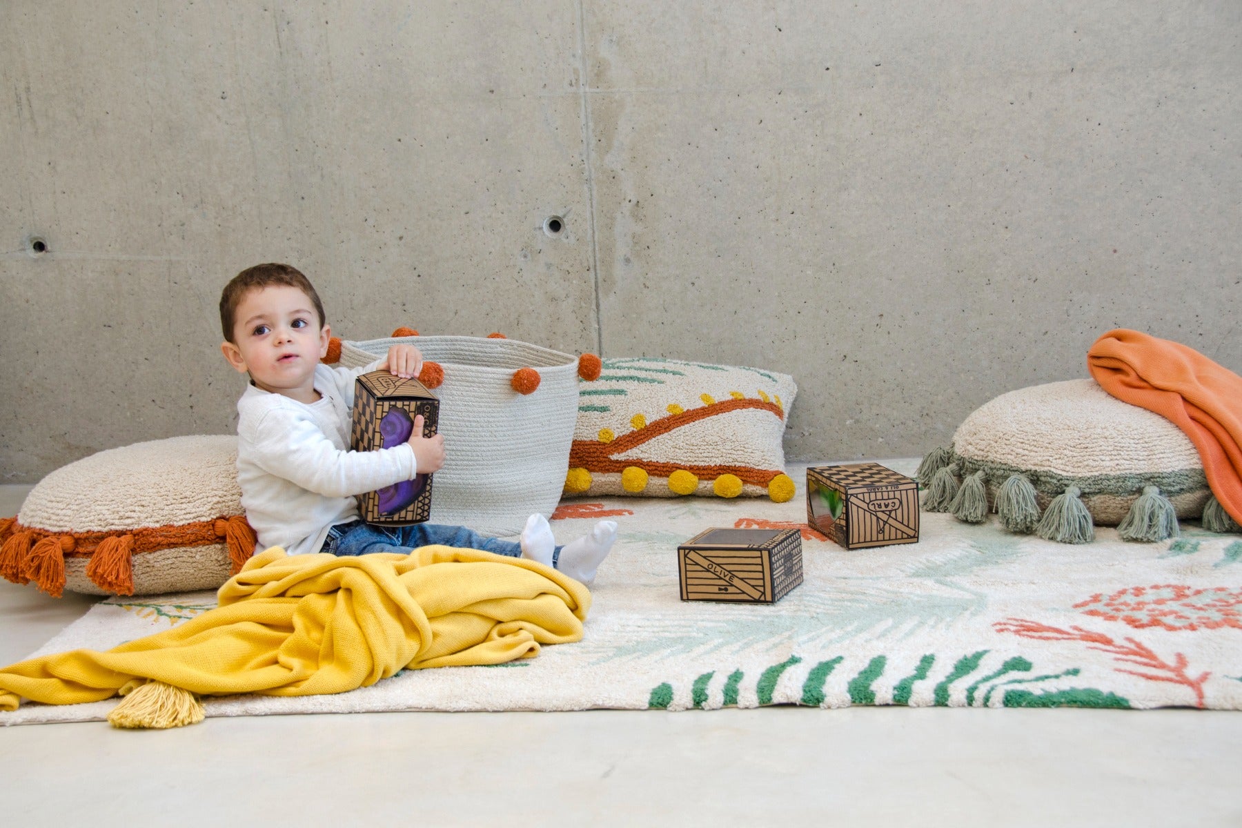 Floral Multicoloured Cotton Rug