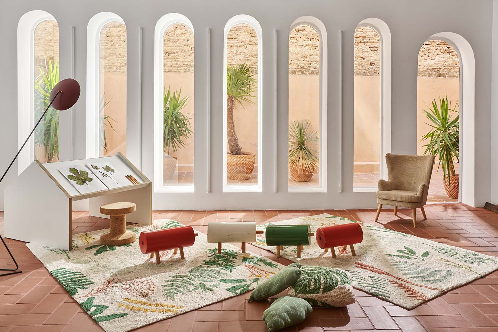 Floral Multicoloured Cotton Rug