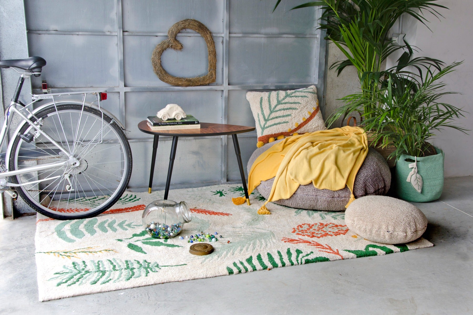 Floral Multicoloured Cotton Rug