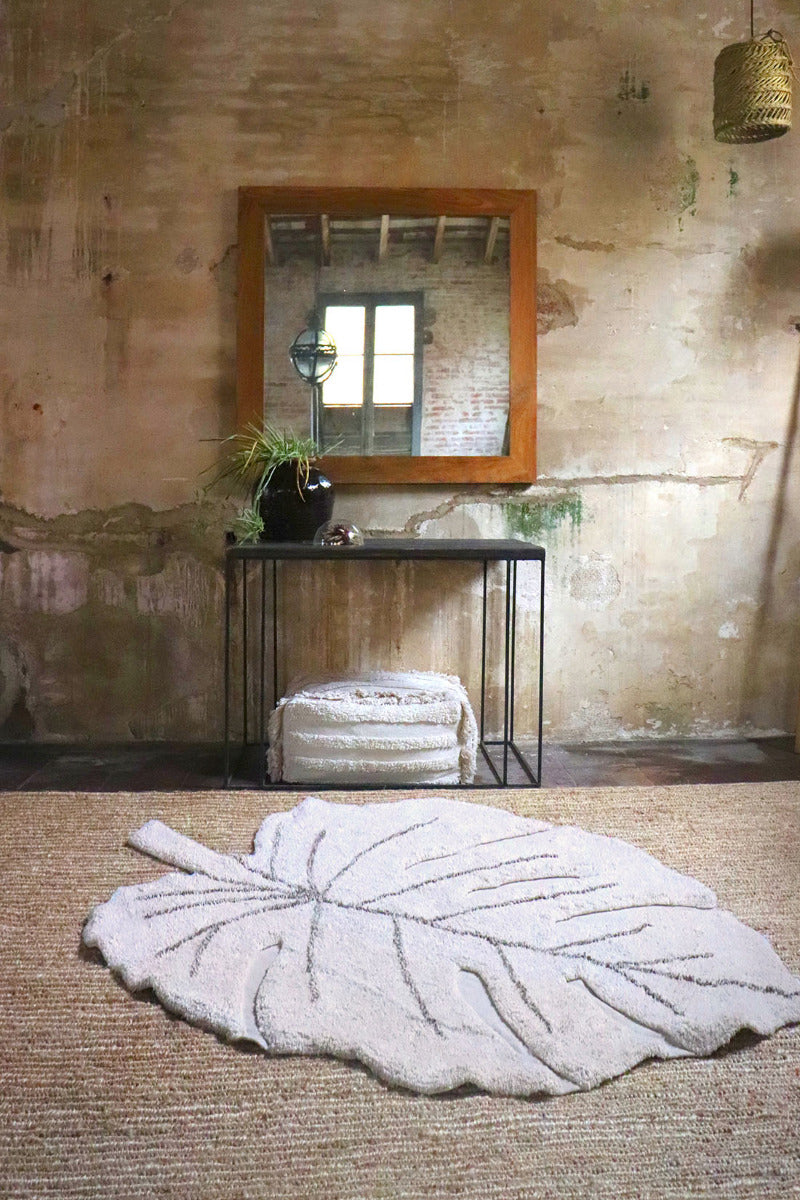Washable Rug Monstera Natural