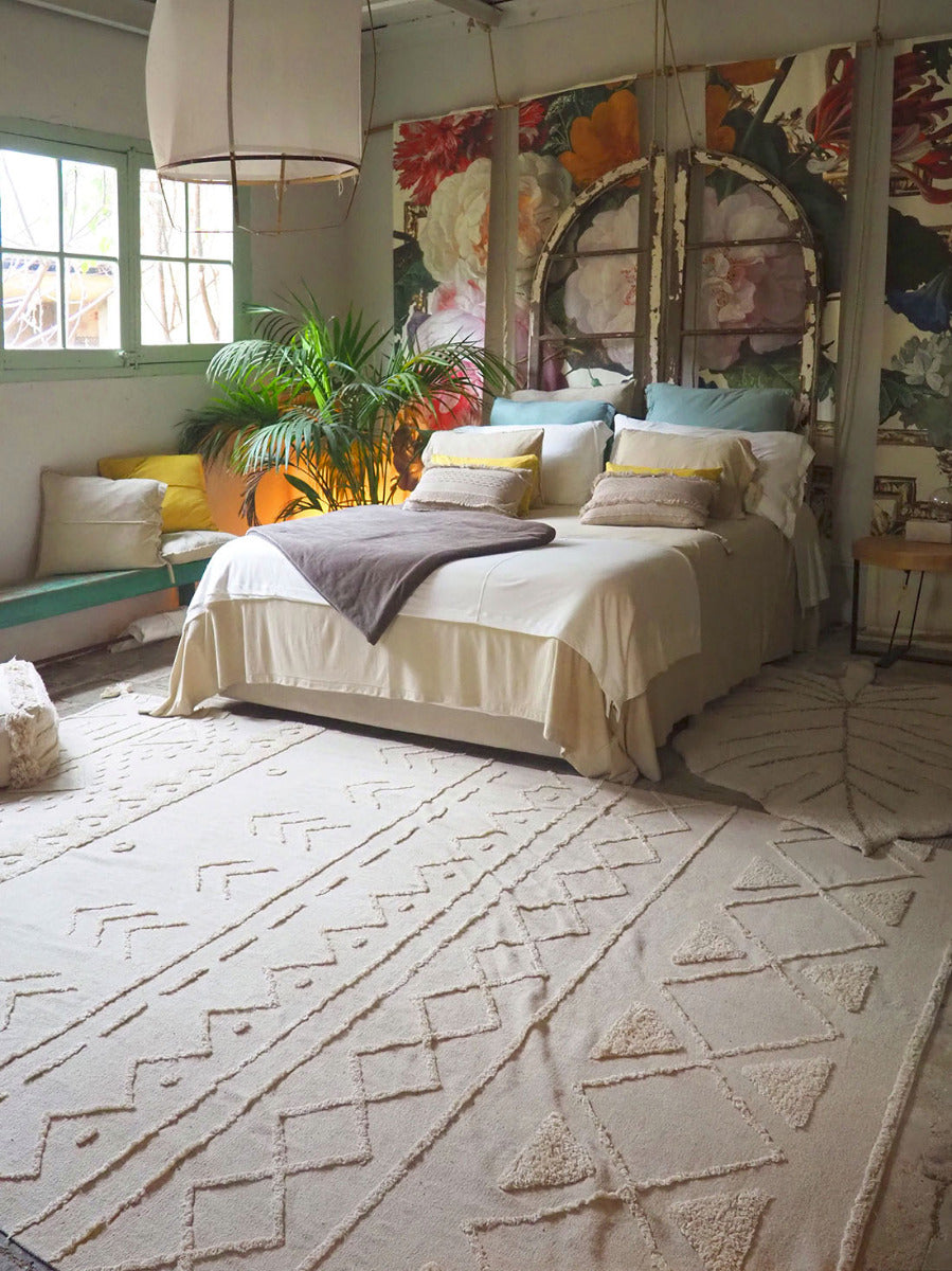 Washable Rug Monstera Natural