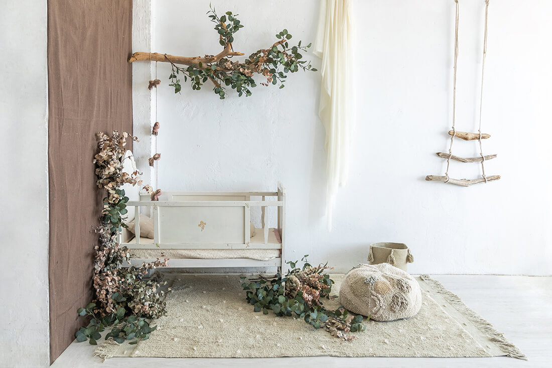 textured olive green rug