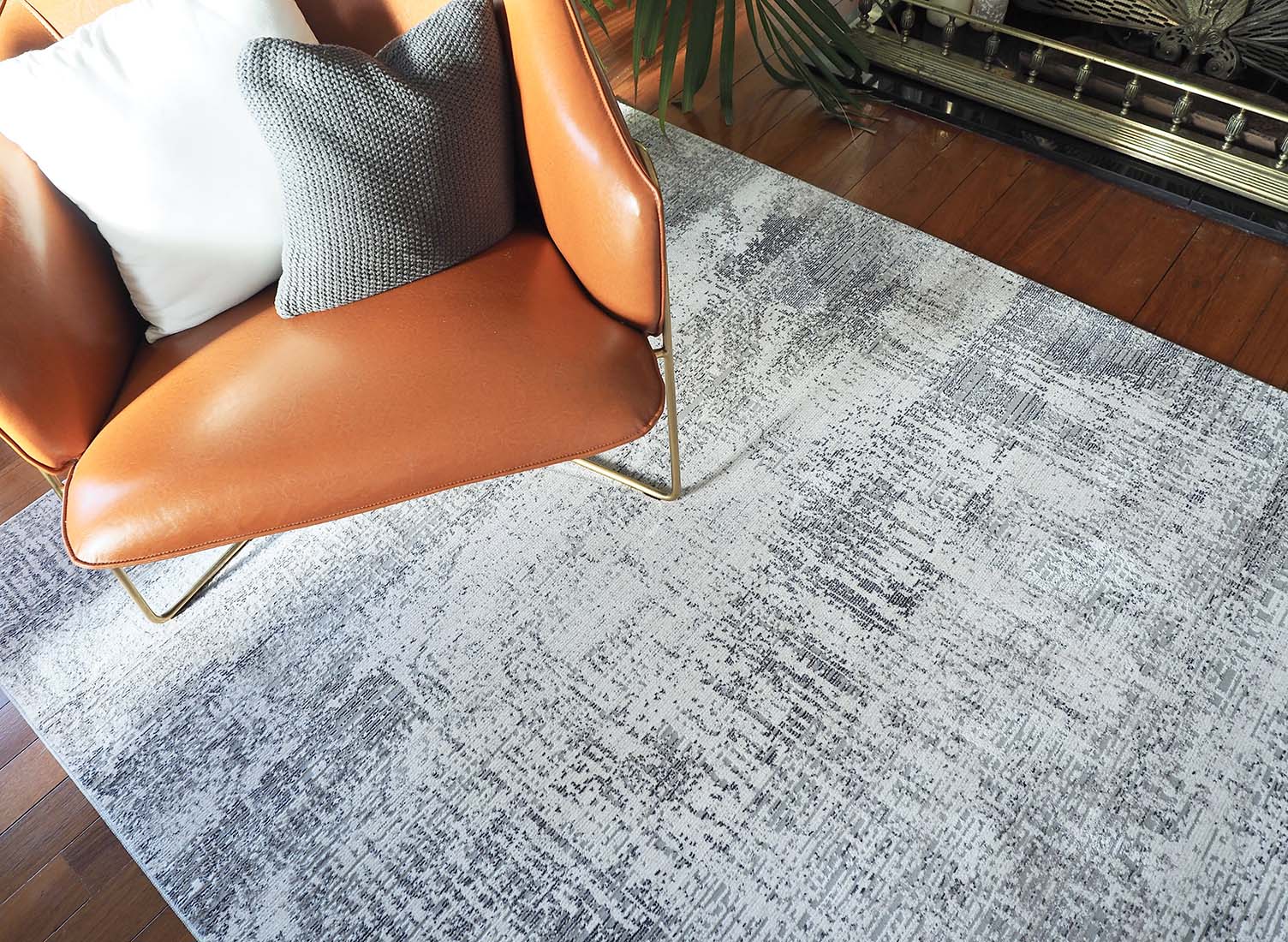 modern grey abstract area rug