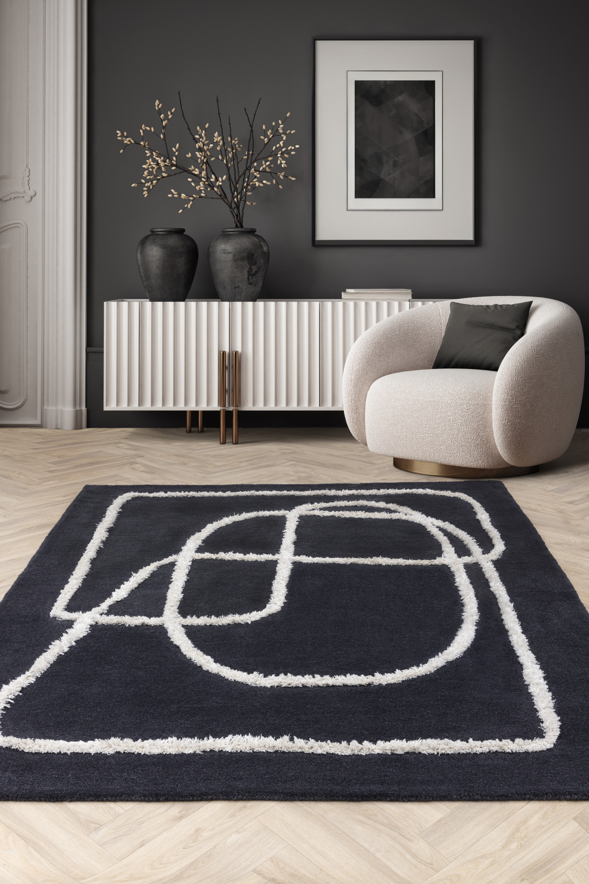 Infinity Charcoal Rug
