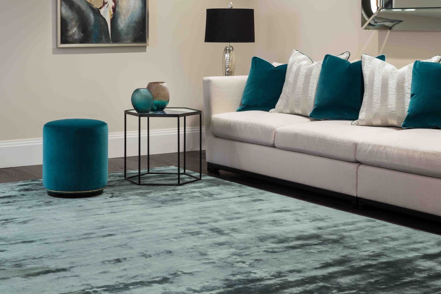 Katherine Carnaby Chrome Rug Petrol