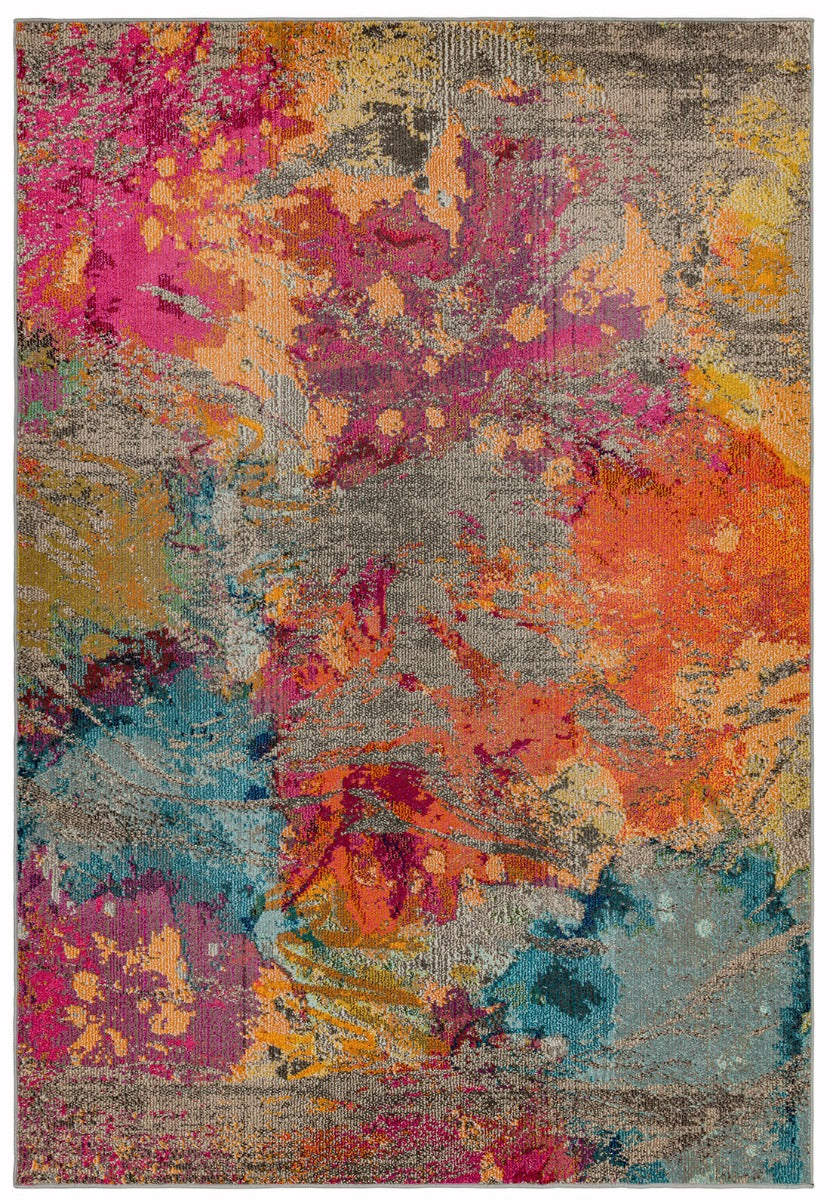 Abstract multicolour rug