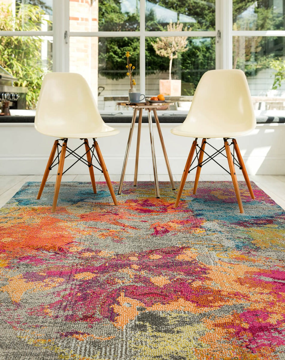Abstract multicolour rug