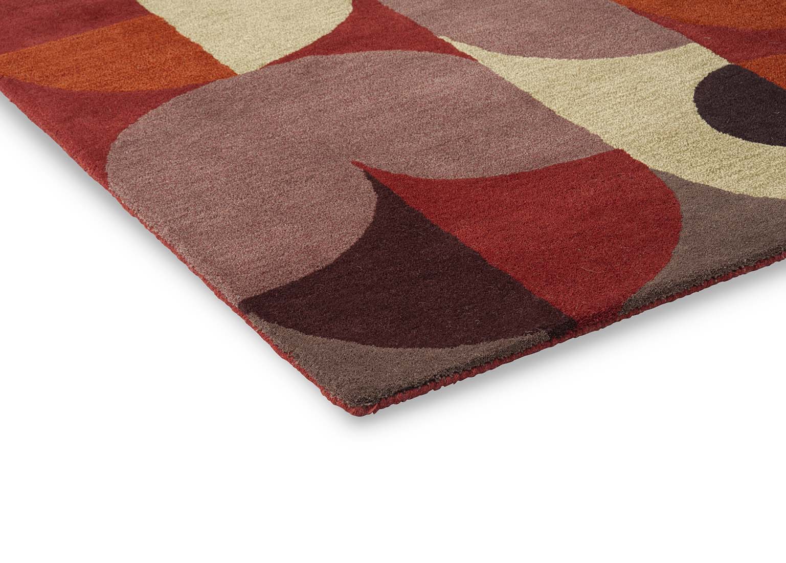 multicolour wool area rug with retro design