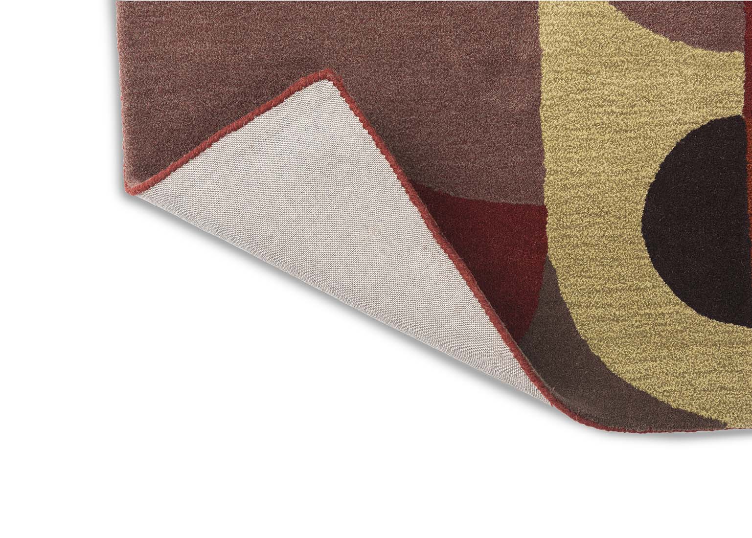 multicolour wool area rug with retro design