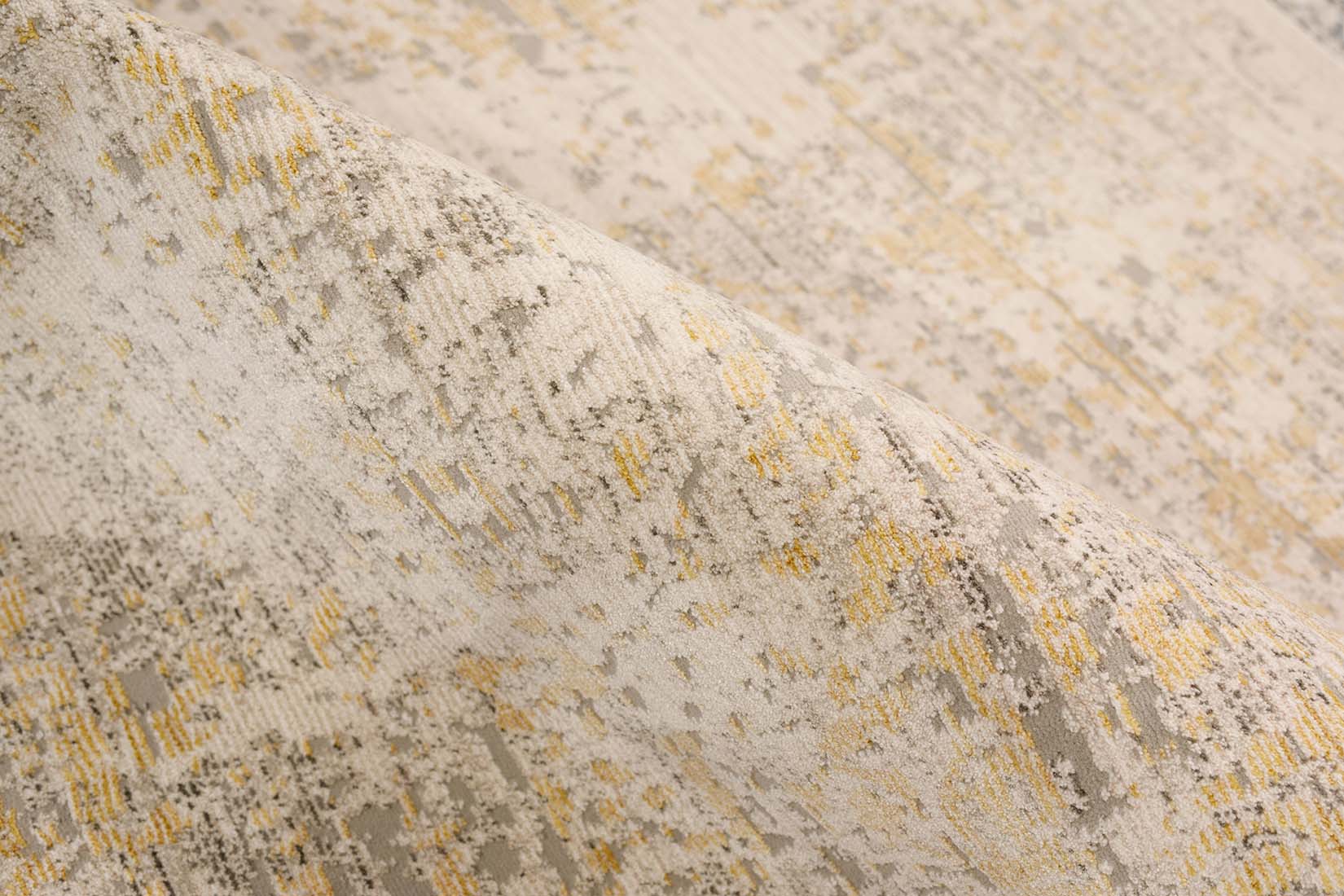 Persian style area rug in yellow and grey