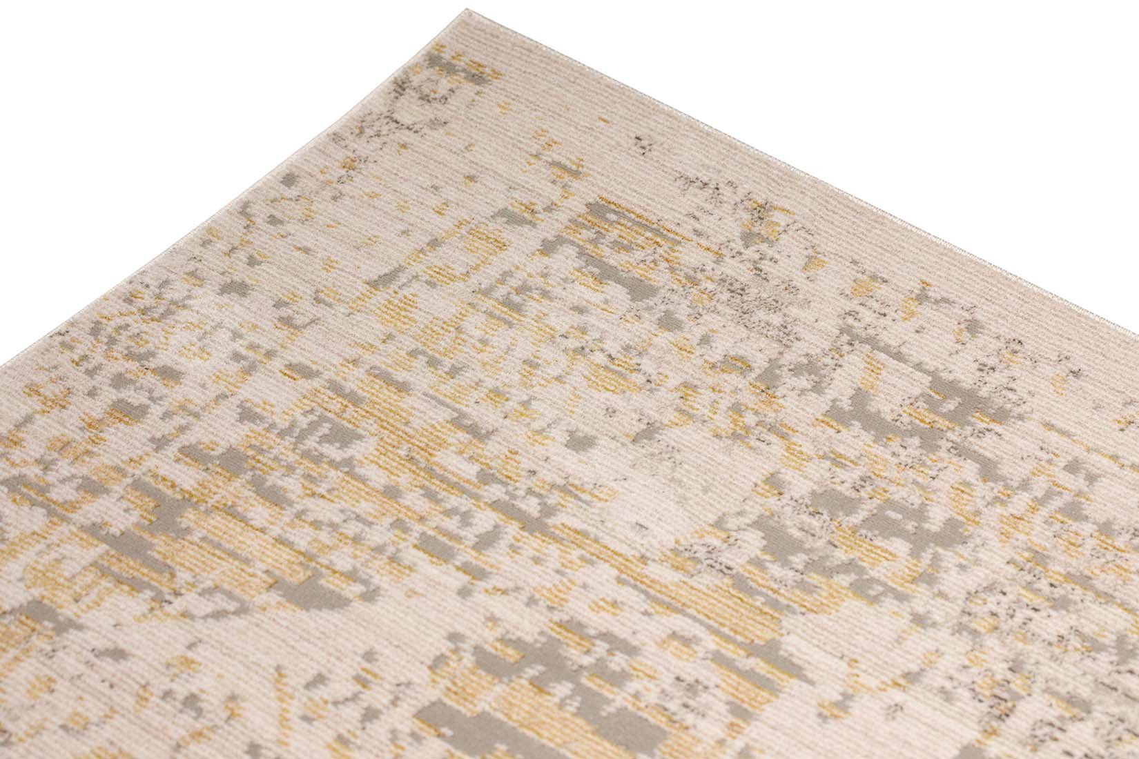 Persian style area rug in yellow and grey