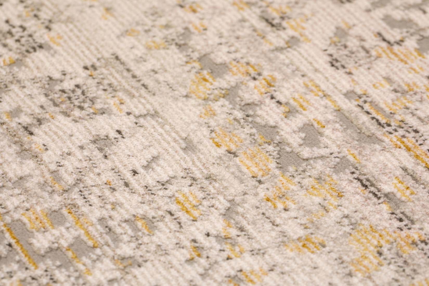 Persian style area rug in yellow and grey