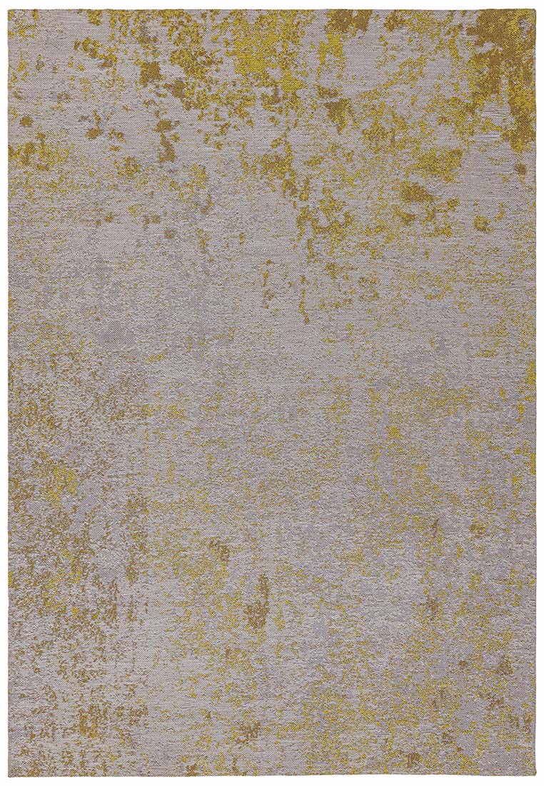 abstract indoor/outdoor rug in ochre

