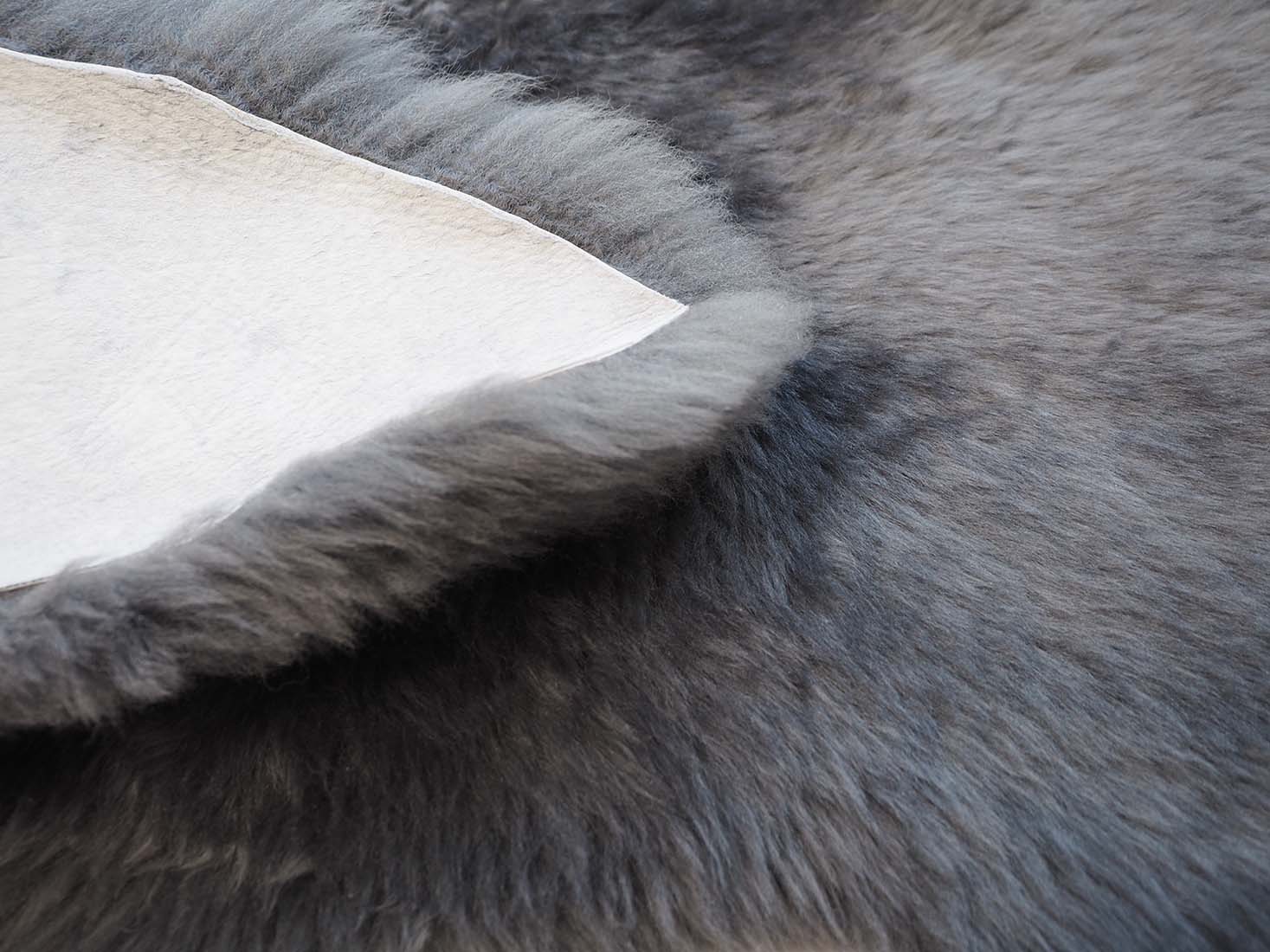 double Irish dark grey sheepskin rug