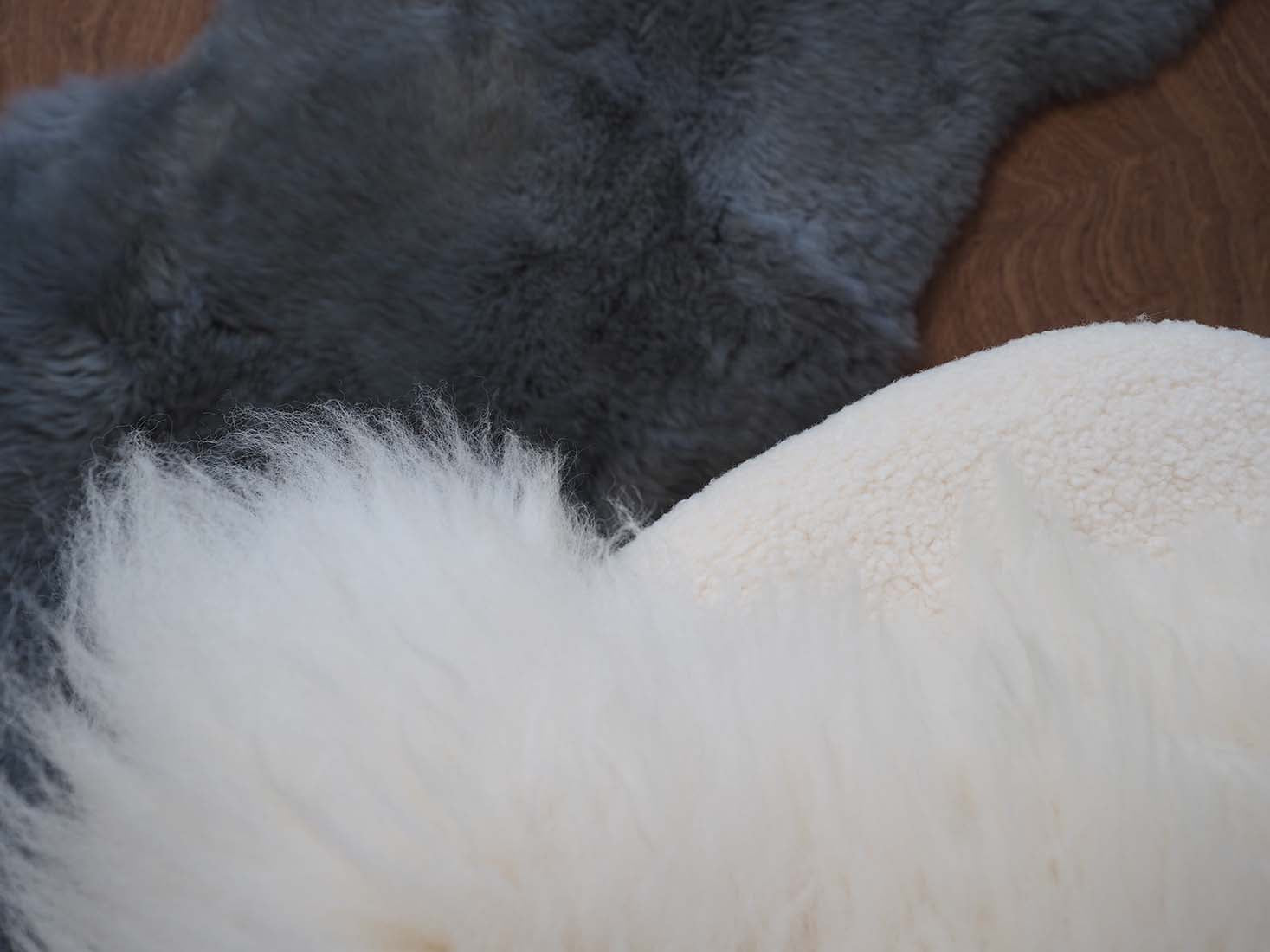 double Irish dark grey sheepskin rug